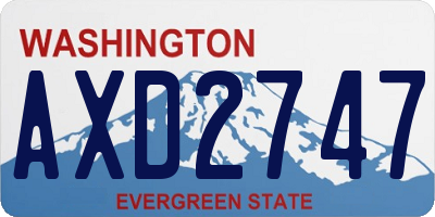 WA license plate AXD2747