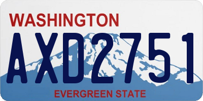 WA license plate AXD2751