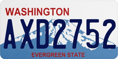 WA license plate AXD2752