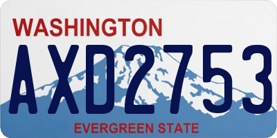 WA license plate AXD2753