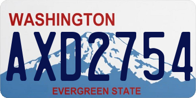WA license plate AXD2754