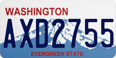 WA license plate AXD2755