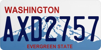 WA license plate AXD2757