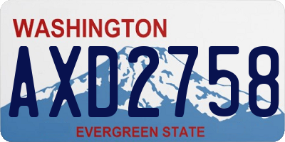 WA license plate AXD2758