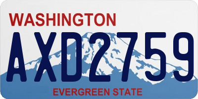 WA license plate AXD2759