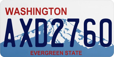 WA license plate AXD2760