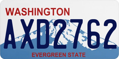 WA license plate AXD2762