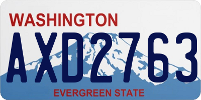 WA license plate AXD2763