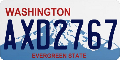 WA license plate AXD2767