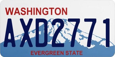 WA license plate AXD2771