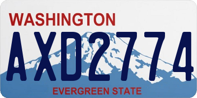 WA license plate AXD2774