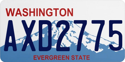 WA license plate AXD2775