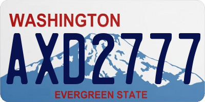WA license plate AXD2777