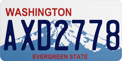 WA license plate AXD2778