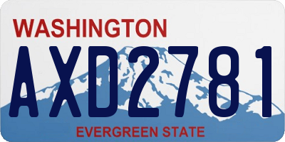 WA license plate AXD2781