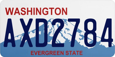 WA license plate AXD2784