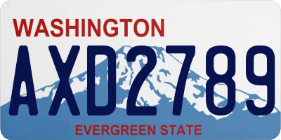 WA license plate AXD2789