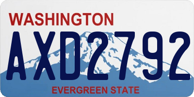 WA license plate AXD2792