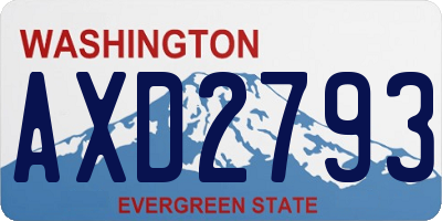 WA license plate AXD2793
