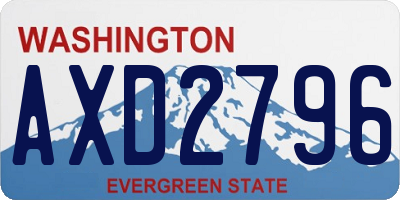 WA license plate AXD2796