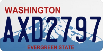 WA license plate AXD2797