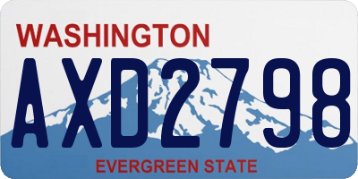 WA license plate AXD2798