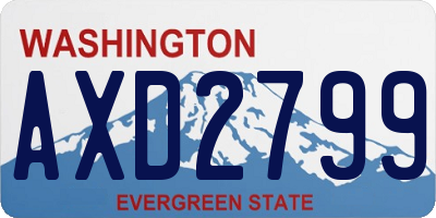 WA license plate AXD2799