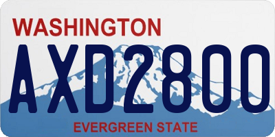 WA license plate AXD2800