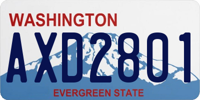 WA license plate AXD2801
