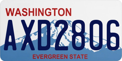 WA license plate AXD2806