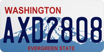 WA license plate AXD2808