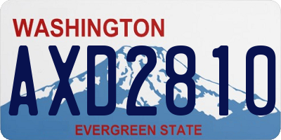 WA license plate AXD2810