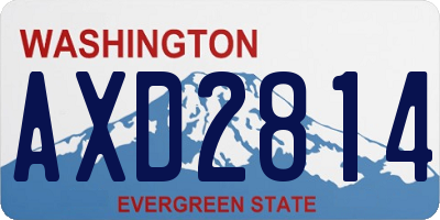 WA license plate AXD2814