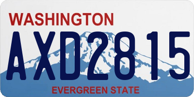 WA license plate AXD2815