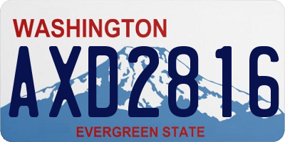 WA license plate AXD2816