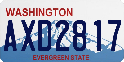 WA license plate AXD2817