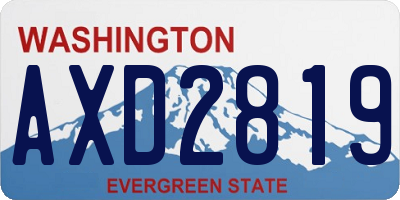 WA license plate AXD2819
