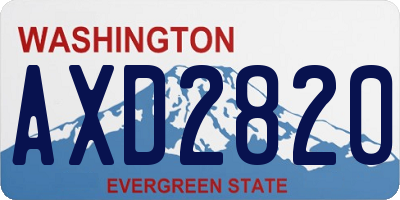 WA license plate AXD2820