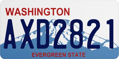 WA license plate AXD2821