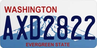 WA license plate AXD2822