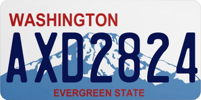 WA license plate AXD2824