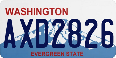 WA license plate AXD2826