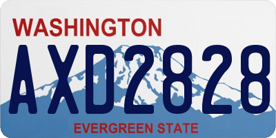 WA license plate AXD2828