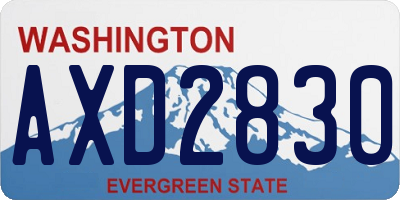 WA license plate AXD2830