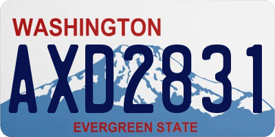 WA license plate AXD2831