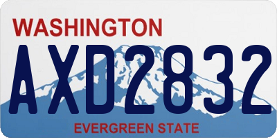 WA license plate AXD2832