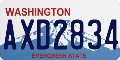 WA license plate AXD2834