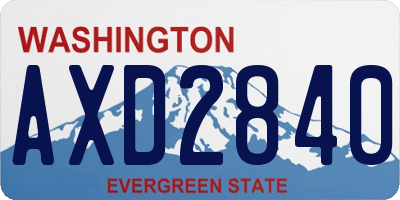 WA license plate AXD2840
