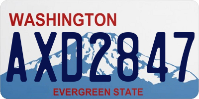 WA license plate AXD2847