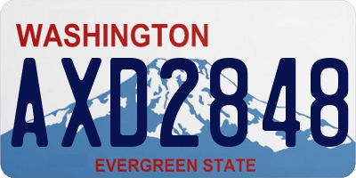 WA license plate AXD2848